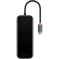 Huby USB - Hub 5w1 Baseus AcmeJoy series USB-C do 2xUSB 3.0 + USB 2.0 + USB-C PD + RJ45 (szary) - miniaturka - grafika 1