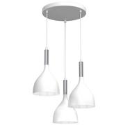 Lampy sufitowe - Luminex Plate 3901 lampa wisząca zwis 3x60W E27 biała/chromowana - miniaturka - grafika 1