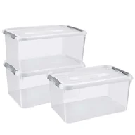 Pudła i pojemniki do przechowywania - Curver Handy + zestaw pudełek do przechowywania, tworzywo sztuczne, przezroczyste, 3 x 50 l - miniaturka - grafika 1