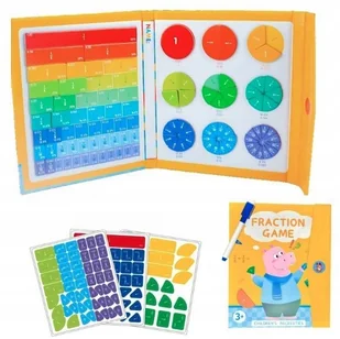 Magnetyczne puzzle nauka matematyki ułamki zabawka Montessori łamigłówki - Puzzle - miniaturka - grafika 1