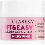 Żele do paznokci - Claresa - Żel budujący SOFT&EASY builder gel milky pink 12g - miniaturka - grafika 1