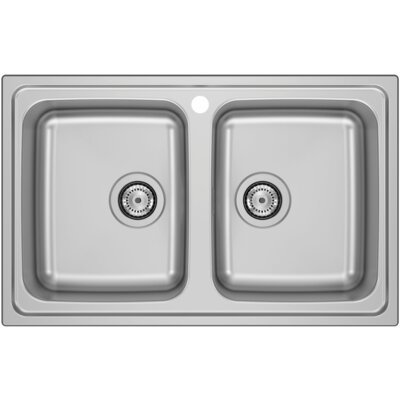 Roca Zlewozmywak dwukomorowy Budapest 80 A870N20790 2C Stal nierdzewna 50x79