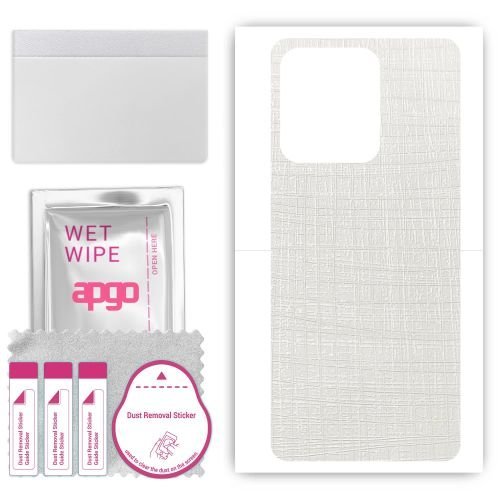 folia naklejka skórka strukturalna na TYŁ do Motorola Edge 2023 - Tkanina Biała - apgo SKINS