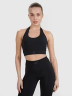 Bielizna sportowa damska - 4F Biustonosz treningowy z niskim wsparciem 4F x Anna Lewandowska - czarny L - miniaturka - grafika 1