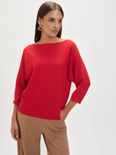 Klasyczny czerwony sweter - Swetry damskie Klasyczny czerwony sweter - Swetry damskie - miniaturka - grafika 1