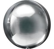 Balony i akcesoria - Amscan Balon foliowy "Kula", srebrna, 16" ORB 2820199-G20 - miniaturka - grafika 1