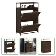 Szafki na buty - The Living Store Szafka na buty brązowy dąb 75x34x112 cm materiał drewnopochodny - miniaturka - grafika 1
