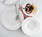 Serwisy obiadowe - Serwis obiadowy na 12 osób porcelanowy z wazą MESYNA WHITE - miniaturka - grafika 1