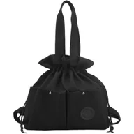 Torby męskie - Torba ze Ściągaczem Podróżna Duża Pojemność Nylonowa Wodoodporna Czarna - miniaturka - grafika 1