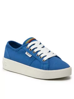 Sneakersy damskie - Pepe Jeans Sneakersy Brixton Canvas PGS30448 Niebieski - grafika 1