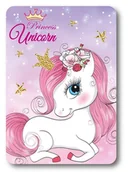 Koce i narzuty dla dzieci - Koc polarowy dziecięcy 100x140 Unicorn jednorożec - miniaturka - grafika 1