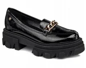 Półbuty damskie - Czarne mokasyny półbuty damskie Maciejka 2850J-01skóra lakierowana r.39 - miniaturka - grafika 1