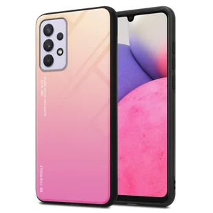 Pokrowiec Do Samsung Galaxy A33 5G Etui w ŻÓŁTO - RÓŻOWY TPU Obudowa Case Cover Plecki Ochronny Cadorabo - Etui i futerały do telefonów - miniaturka - grafika 1