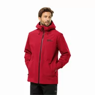 Kurtki męskie - Męska kurtka przeciwdeszczowa Jack Wolfskin HIGHEST PEAK 3L JKT M red glow - S - miniaturka - grafika 1