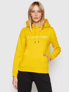 Bluzy damskie - Calvin Klein Bluza Core Logo K20K202687 Żółty Regular Fit - grafika 1