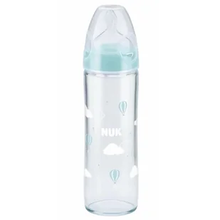 Nuk Butelka szklana FC+ New Classic z silikonowym smoczkiem 0-6 mies. 240 ml - Butelki dla niemowląt - miniaturka - grafika 1