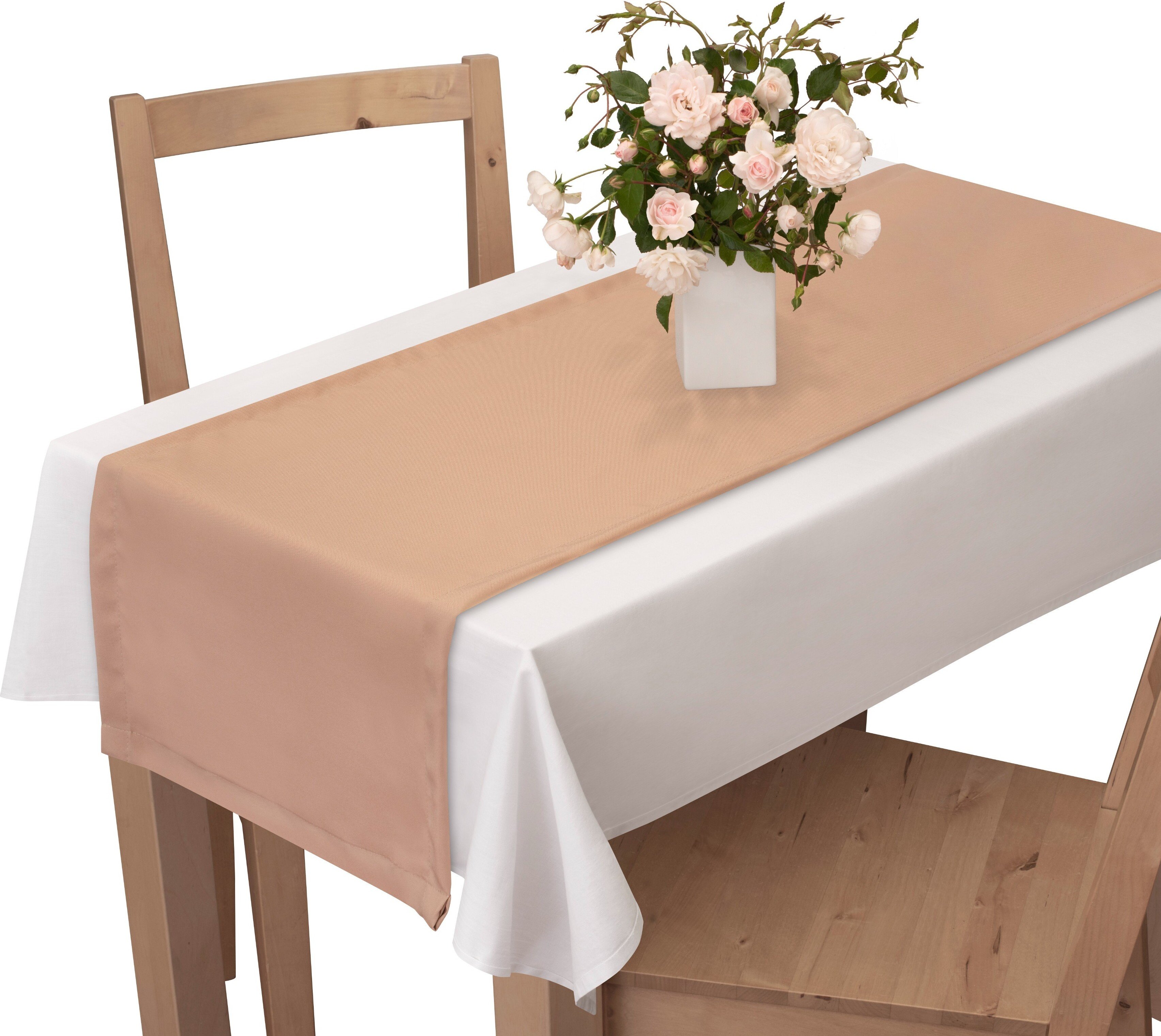 Voppi Beżowy bieżnik na stół 40x250 cm słodki karmel