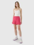 Spodenki damskie - 4F Spodenki dresowe z modalem damskie - różowe L - miniaturka - grafika 1