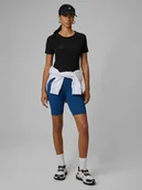 Spodenki damskie - 4F Legginsy kolarki z prążkowanej dzianiny damskie - turkusowe XXL - miniaturka - grafika 1