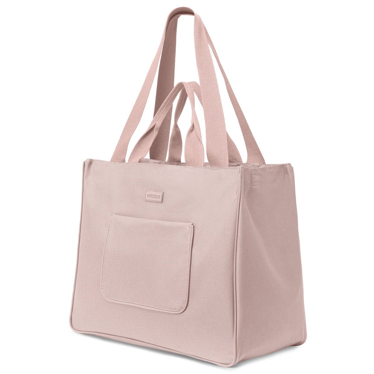 PUCCINI Torba z Kieszeniami Materiałowa Shopper Na Ramię Różowa TD250-3C