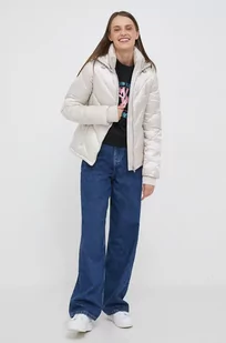 Calvin Klein kurtka damska kolor beżowy zimowa - Kurtki damskie - miniaturka - grafika 1
