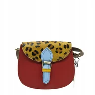 Torebki damskie - Torebka listonoszka skórzana elegancka wizytowa zwierzęcy wzór eko OLIVKA - miniaturka - grafika 1