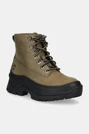 Botki damskie - Timberland buty skórzane Roxie Lane damskie kolor zielony na platformie lekko ocieplone TB0A295JEO81 - miniaturka - grafika 1