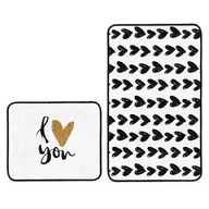 Dywaniki łazienkowe - Biało-czarne dywaniki łazienkowe zestaw 2 szt. 100x60 cm – Minimalist Home World - miniaturka - grafika 1