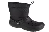 Śniegowce damskie - Crocs Classic Lined Neo Puff Boot 206630-060, Damskie, śniegowce, Czarne - miniaturka - grafika 1