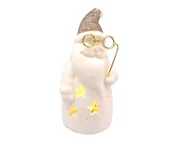 Ozdoby bożonarodzeniowe - OZDOBA świąteczna figurka Mikołaj biały LED 11 cm - miniaturka - grafika 1