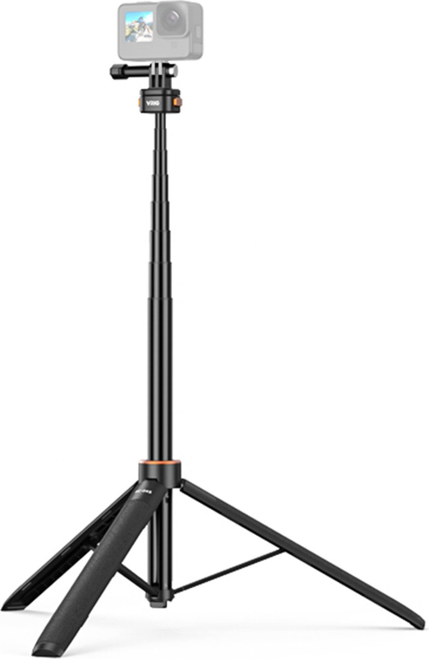 AC-04s 160 cm/63 cale wysuwany statyw selfie stick z magnetyczną głowicą szybkiego zwalniania do GoPro Hero 13/12/11/10 DJI OSMO Action 3/2 Vlog akcesoria do streamowania selfie na żywo