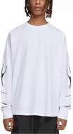 Bluzy męskie - Mister Tee Męska bluza z długim rękawem Collection Cut On, biały, L - miniaturka - grafika 1