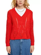 Swetry damskie - ESPRIT Damski sweter 072EE1I304, 635/pomarańczowy czerwony, XXL - miniaturka - grafika 1