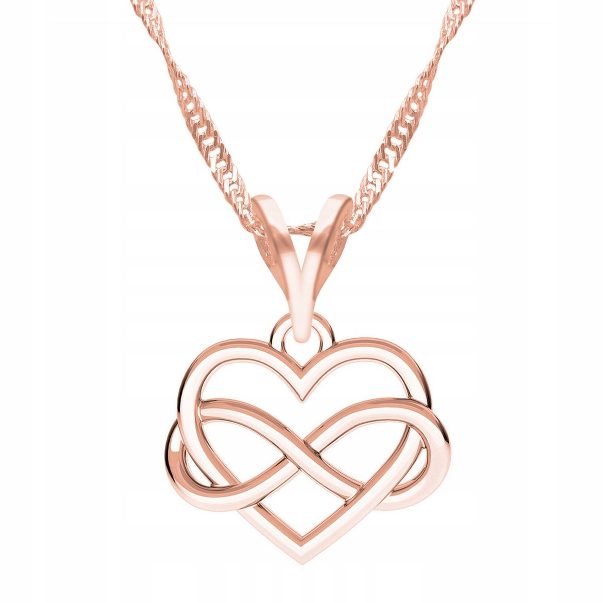 Naszyjnik Pozłacany Nieskończoność Forever Love Wieczna Miłość SREBRO 925