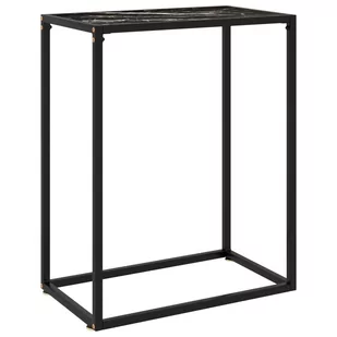 VidaXL Lumarko Stolik konsolowy, czarny, 60x35x75 cm, szkło hartowane 322806 VidaXL - Ławy i stoliki kawowe - miniaturka - grafika 1