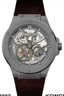 Zegarek Zegarek męski KENNETH COLE KCWGX0063901 brązowy klasyczny skeleton - Zegarki męskie - miniaturka - grafika 1