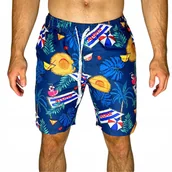 Kąpielówki męskie - Spodenki Plażowe Szorty Młodzieżowe Męskie Hawajskie Kąpielówki Siatka M - miniaturka - grafika 1