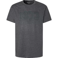 Koszulki męskie - Pepe Jeans Koszulka męska Wyatt, Szary (ciemnoszary Marl), XL - miniaturka - grafika 1