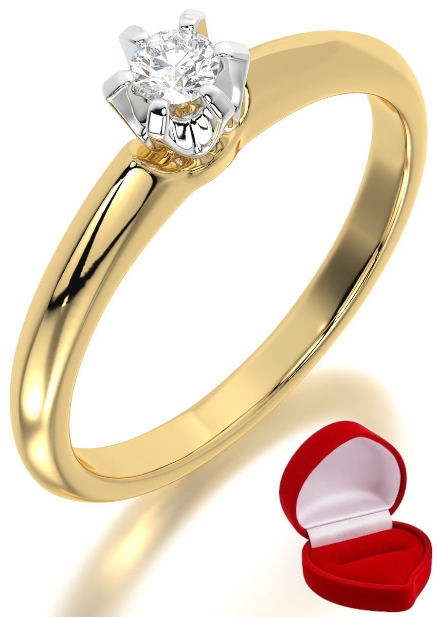 ZŁOTY PIERŚCIONEK ZARĘCZYNOWY 585 14k SZAFIR 0,09 ct + PUDEŁKO R30