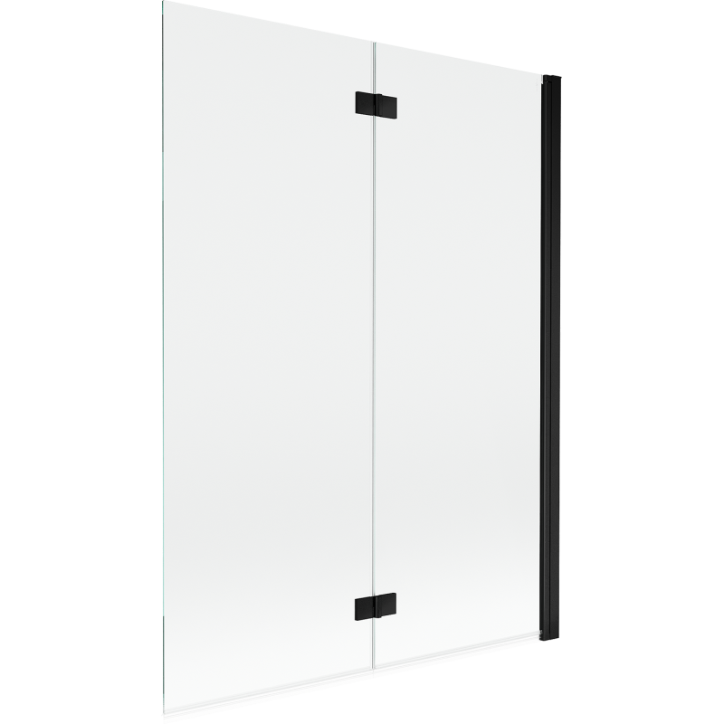 Mexen Mist parawan nawannowy 2-skrzydłowy prawy 130 x 150 cm, transparent, czarny - 8A9-130-002-70-00-P