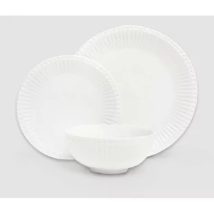 12-częściowy zestaw białych talerzy z porcelany Bonami Essentials Purita - Serwisy obiadowe - miniaturka - grafika 1