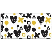 Podkładki na biurko - Mata z nadrukiem Graffiti czarne i żółte 120x60 cm, Dywanomat - miniaturka - grafika 1