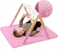 Maty edukacyjne - ZESTAW STOJAK EDUKACYJNY GIMNASTYCZNY DLA DZIECI NIEMOWLĄT BABY GYM Z MATĄ - miniaturka - grafika 1