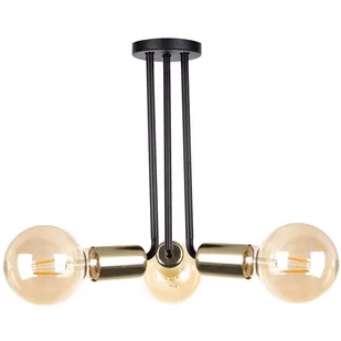 KET Loftowa LAMPA sufitowa metalowa OPRAWA sticks czarna złota KET1177 - Lampy sufitowe - miniaturka - grafika 1