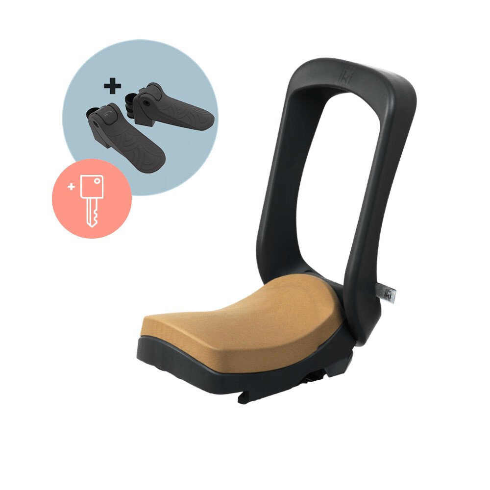 Fotelik rowerowy Urban Iki Junior bike seat without mounting frame Bincho Black/Kurumi Brown