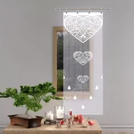 Firany - Firanka panel żakardowy frędzle Serce 50x165 cm biały - miniaturka - grafika 1
