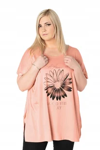 Duża Długa Bluzka Damska Tunika Oversize 643-3 - Bluzki damskie - miniaturka - grafika 1