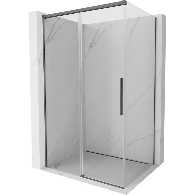 Mexen Rox kabina prysznicowa rozsuwana 150 x 80 cm, transparent, gun gray szczotkowany - 8C2-150-080-66-00