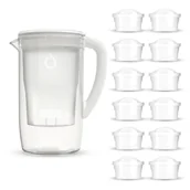 Dzbanki filtrujące - Szklany Dzbanek Filtrujący Dafi PRISMA LED Biały 12x wkład Unimax - miniaturka - grafika 1