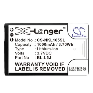 Nokia 105 2023 / BL-L5J 1000mAh 3.70Wh Li-Ion 3.7V (Cameron Sino) - Baterie do telefonów - miniaturka - grafika 1
